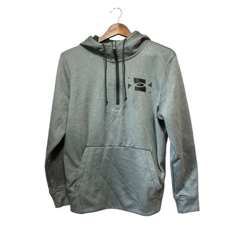 Under Armour Hoodie Mens‎ Small Gray Pullover Half Zip Sweatshirt Loose Fit